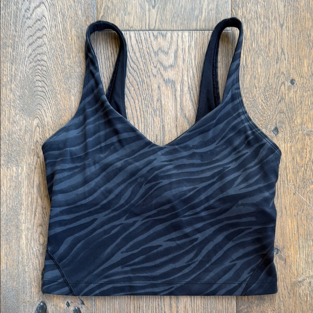 Lululemon Align Sports Bra - Longline Black Zebra Print Tank Top